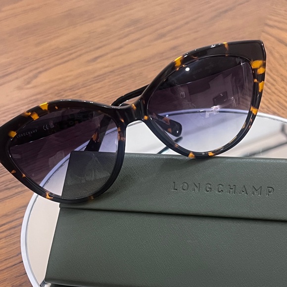 Longchamp Cat Eye Tortoise Shell French Sunglasses